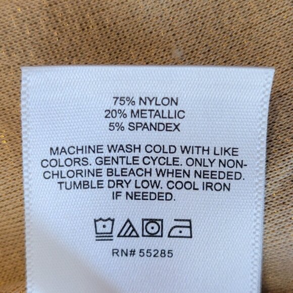 Express Gold Metallic Shimmery Tie Back Stretchy Halter Top Cowl Neckline NEW - Picture 9 of 9